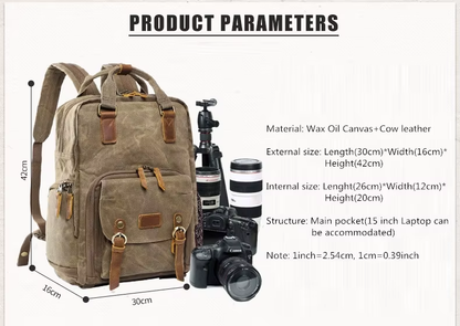 Durable Water Resistant Camera Hiking Backpack