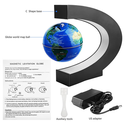 Illuminated Floating World Globe With Magnet Base