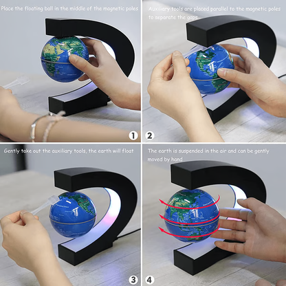 Illuminated Floating World Globe With Magnet Base