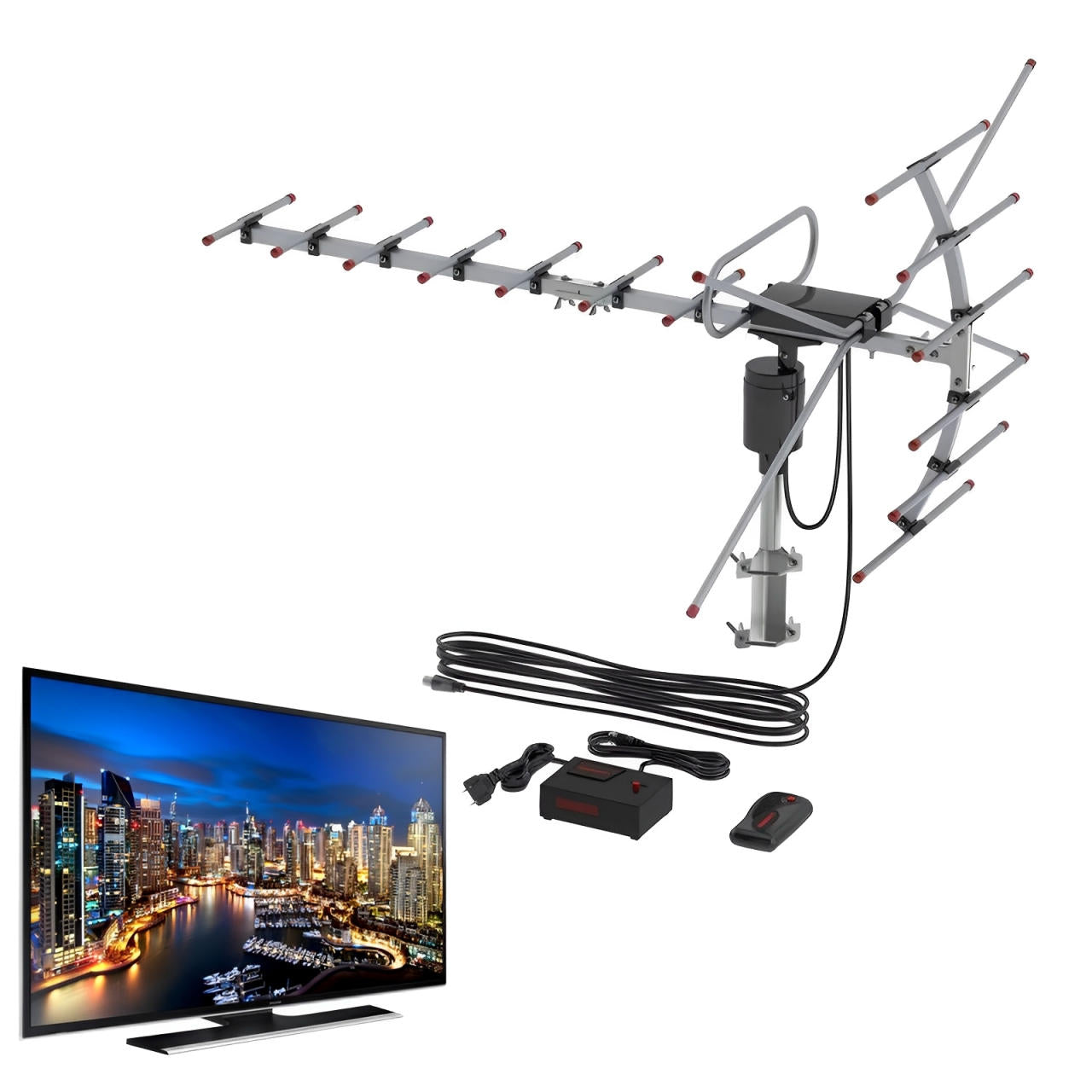 Long Range Digital Outdoor TV Antenna for Free Channels - Halri