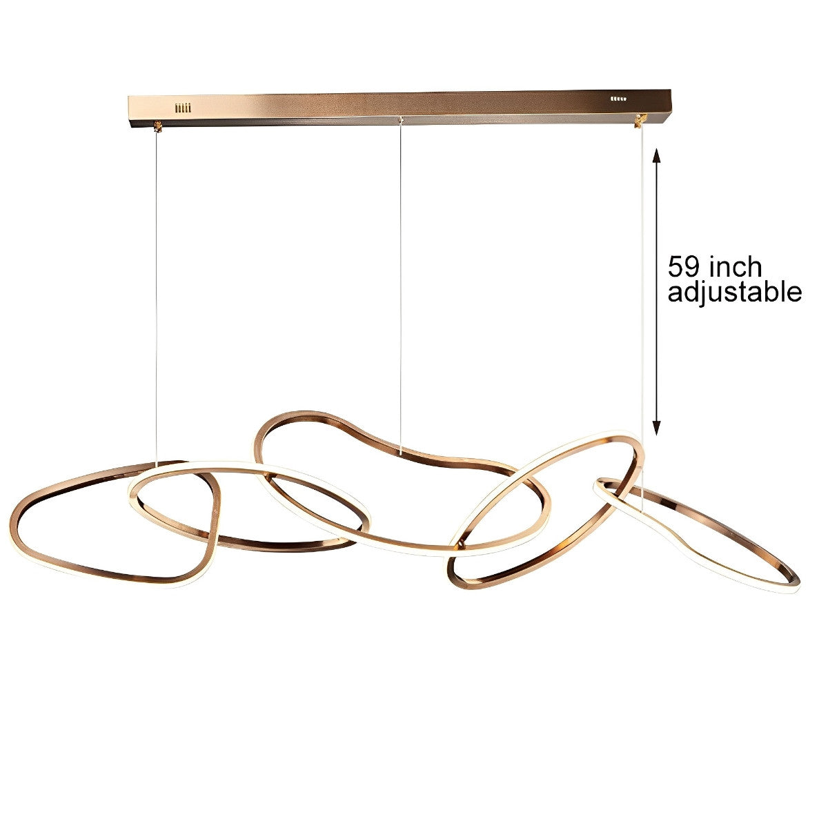 Unique Round Metal Dimmable LED Hanging Chandelier