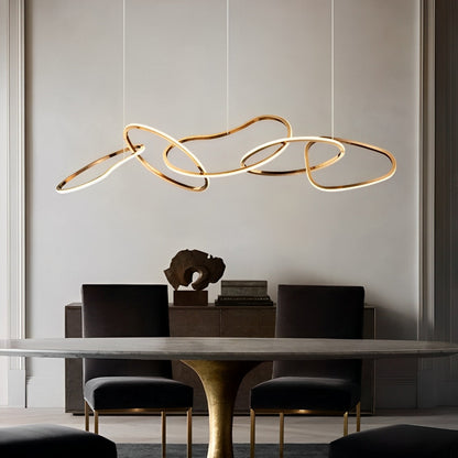 Unique Round Metal Dimmable LED Hanging Chandelier