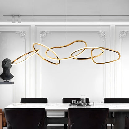 Unique Round Metal Dimmable LED Hanging Chandelier