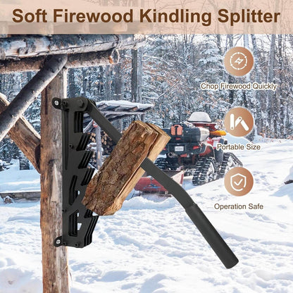 Easy Log Splitter Tool - Wall Mount Firewood Kindling Cutter