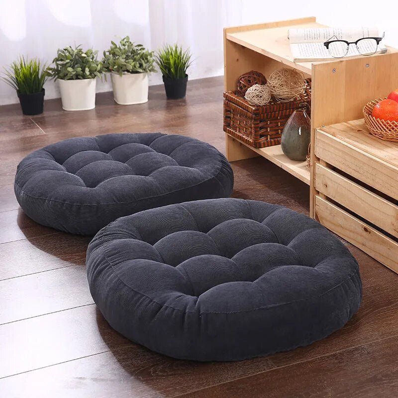 Plush Japanese Floor Cushion with Thick Foam Padding