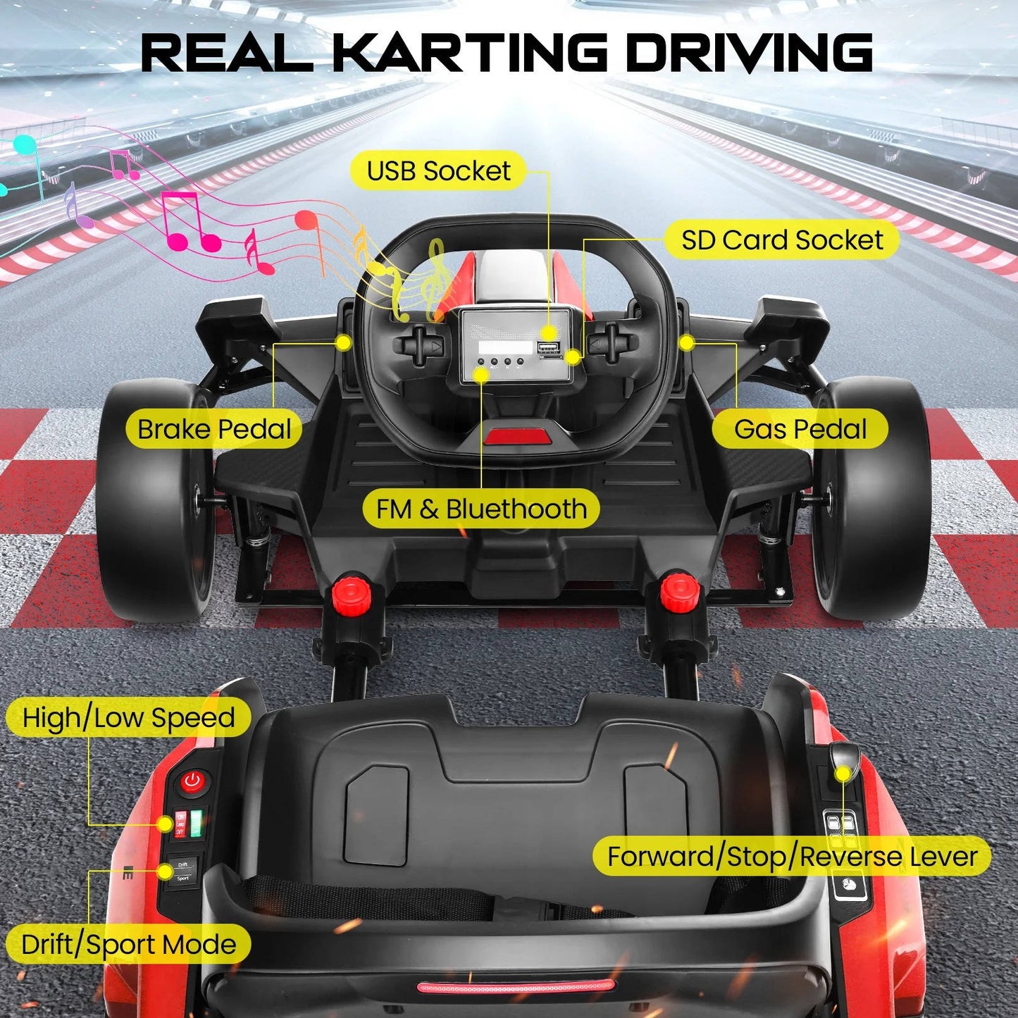Fun Kids Electric Go Kart Adjustable Speed