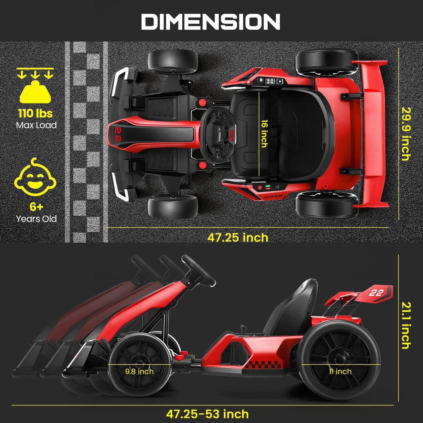 Fun Kids Electric Go Kart Adjustable Speed