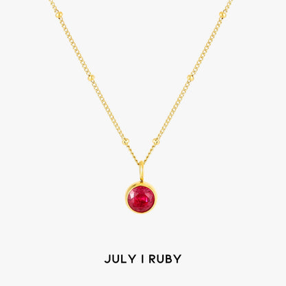 Gemstone Drop Pendant Necklace