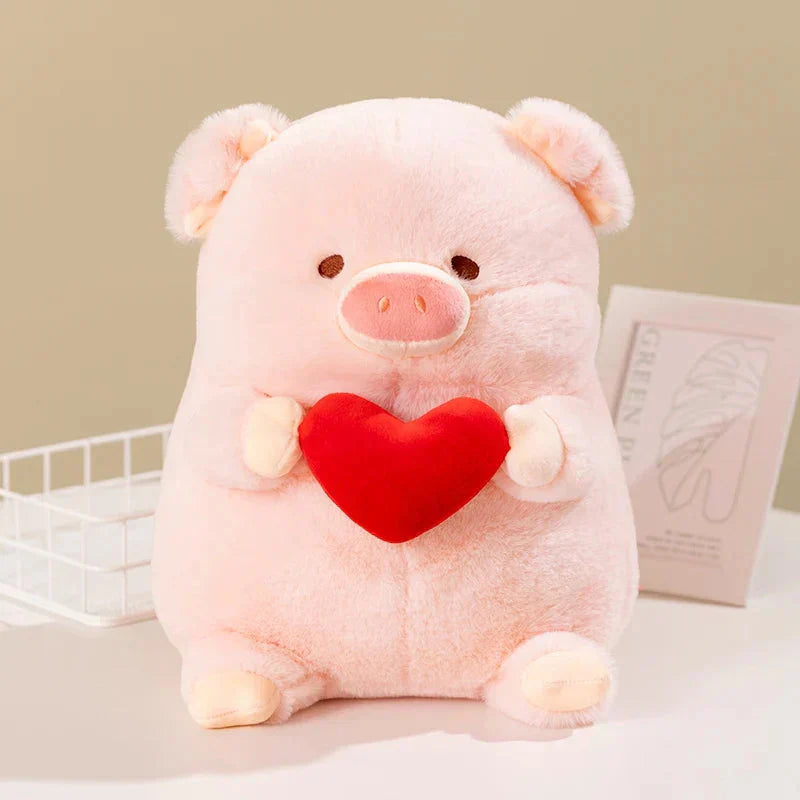 Cuddly Big Heart Pig Plush Toy