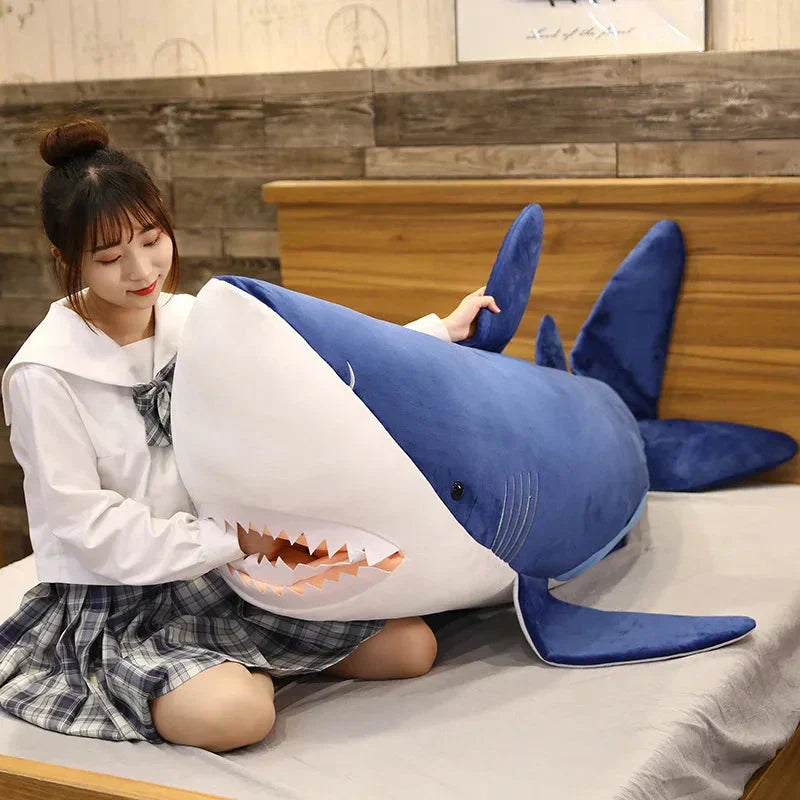 Big White Shark Cuddly Plush Toy - Halri