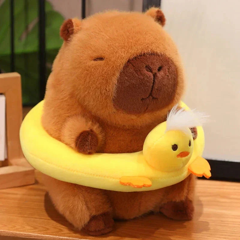 Soft Capybara Plush Toy with Float Accessory