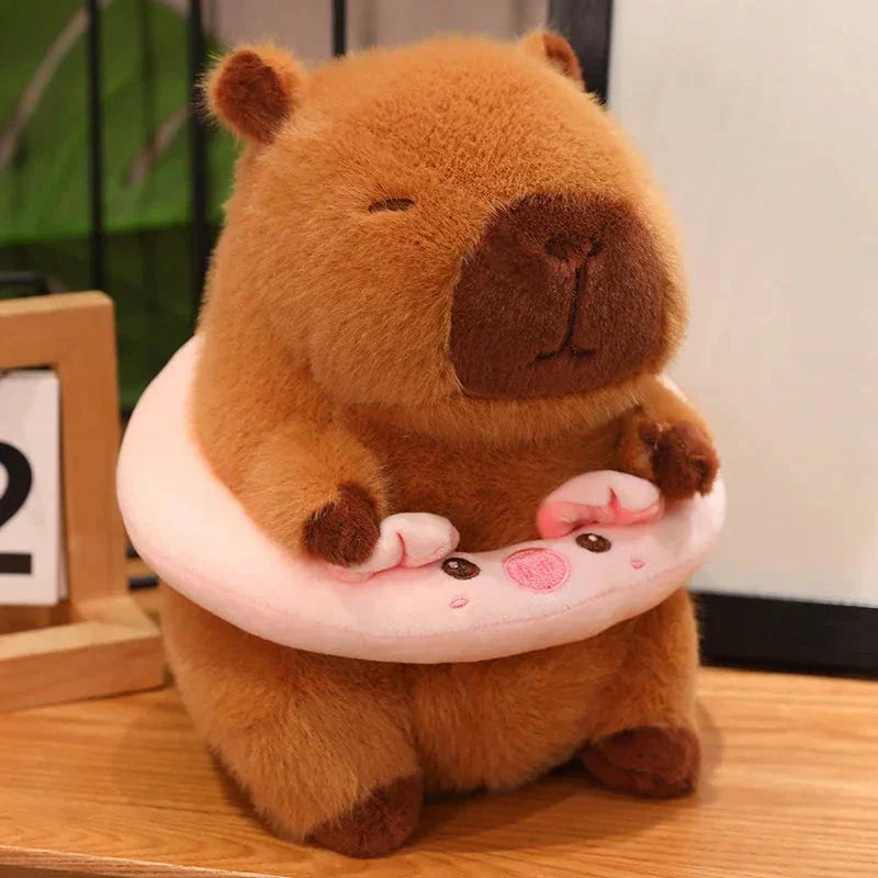 Soft Capybara Plush Toy with Float Accessory