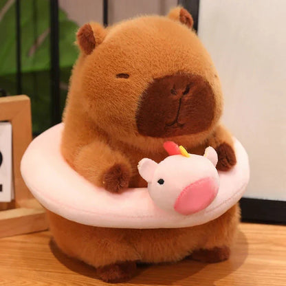 Soft Capybara Plush Toy with Float Accessory