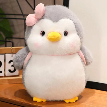 Soft Gray Penguin Toy with Cute Turtle Pack