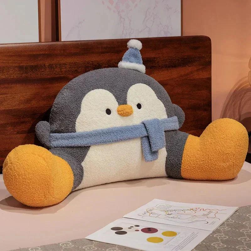 Plush Penguin Support Cushion Pillow Chair Pad
