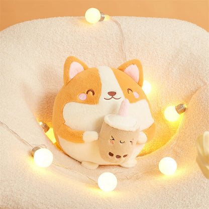 Soft Corgi Kawaii Bubble Tea Squishy Plush Toy