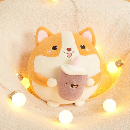Soft Corgi Kawaii Bubble Tea Squishy Plush Toy - Halri