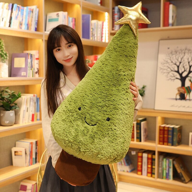 Cuddly Holiday Christmas Tree Pillow