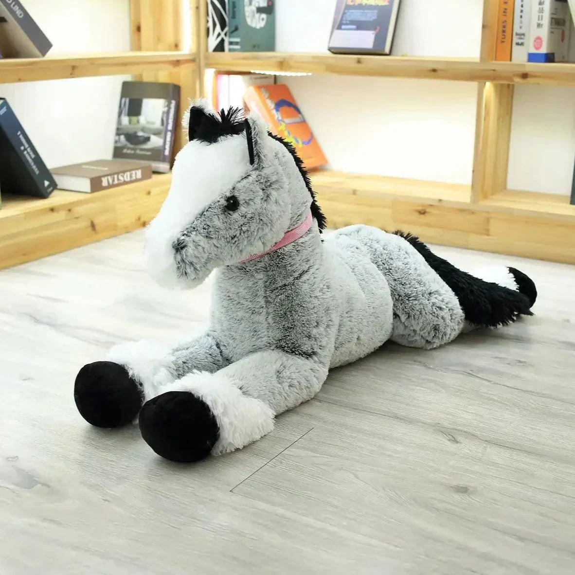Big Soft Gray Horse Stuffed Animal
