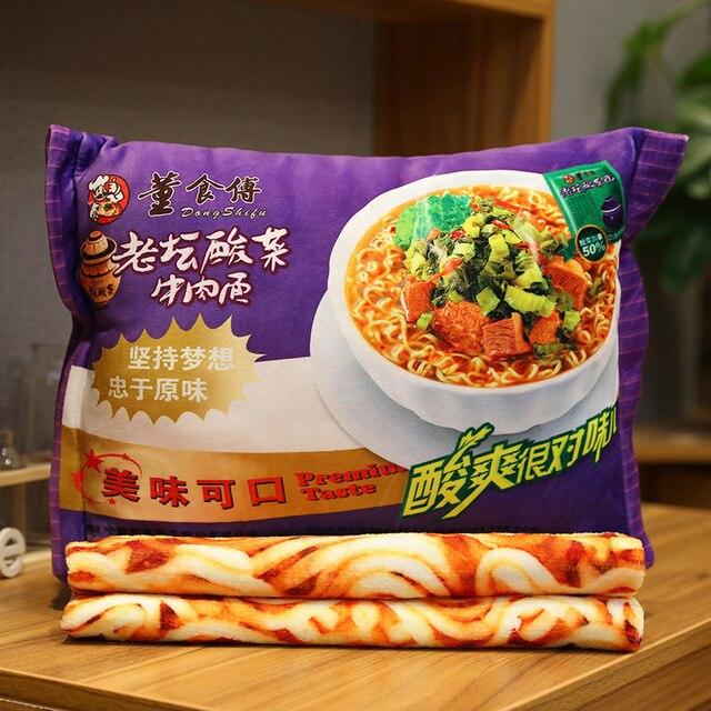 Soft Instant Noodle Shaped Pillow