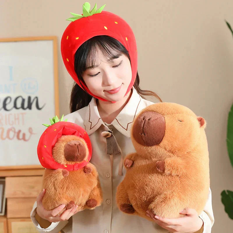 Cute Capybara with Pink Fruit Plush Toy - Halri
