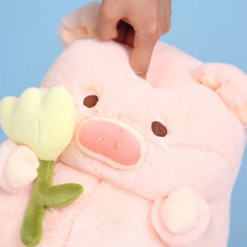 Cute Piggy Holding Floral Soft Toy - Halri