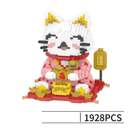 Mini Cute Japanese Fortune Cat Figurine Building Kit