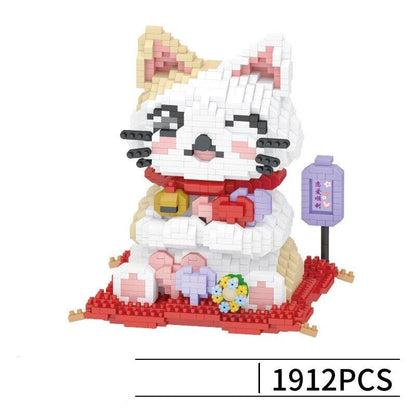 Mini Cute Japanese Fortune Cat Figurine Building Kit