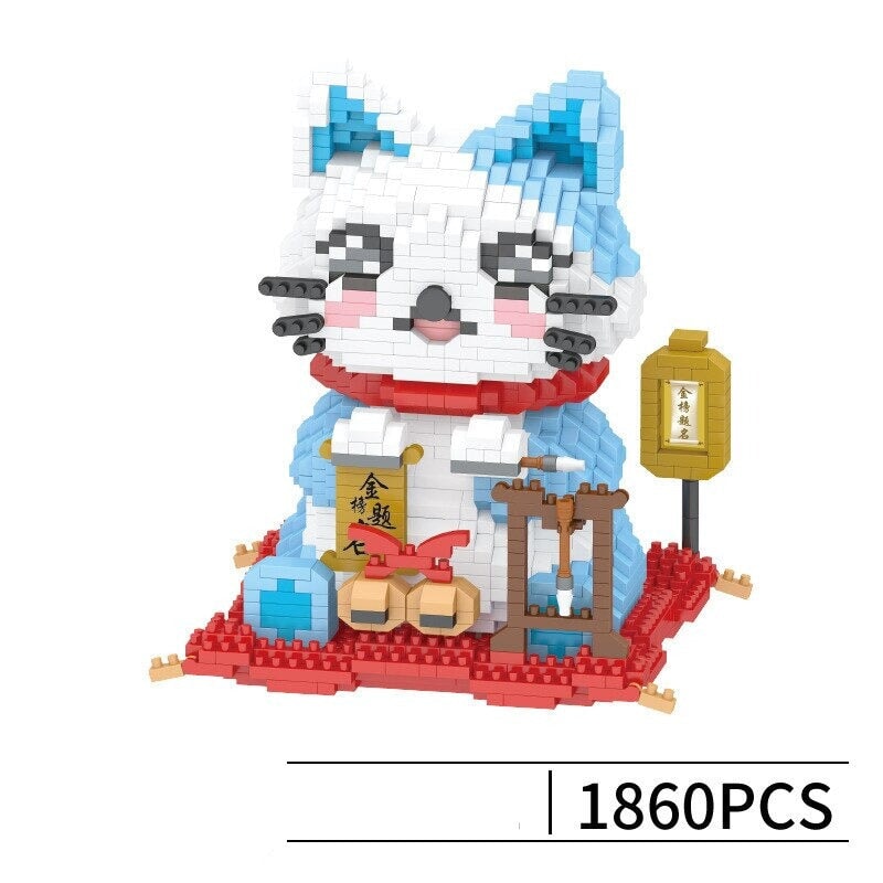 Mini Cute Japanese Fortune Cat Figurine Building Kit