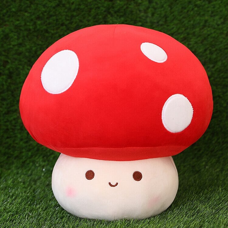 Cute Red White Mushroom Soft Toy Set