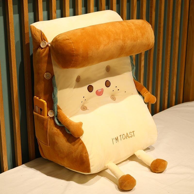 Soft Cute Bread Shaped Back Pillow - Halri