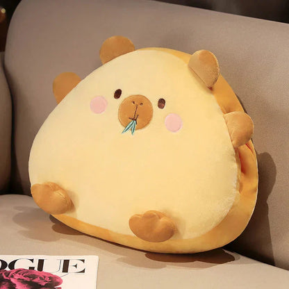Adorable Capybara Soft Stuffed Pillow Blanket Set