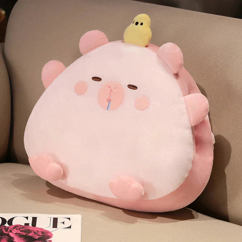 Adorable Capybara Soft Stuffed Pillow Blanket Set