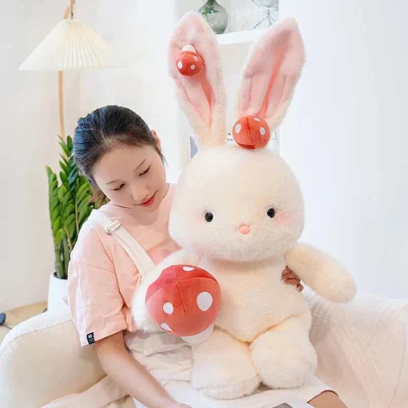 Cute White Rabbit Mushroom Soft Toy - Halri