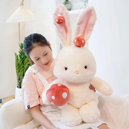 Cute White Rabbit Mushroom Soft Toy - Halri