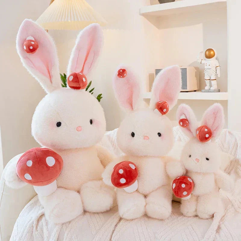 Cute White Rabbit Mushroom Soft Toy