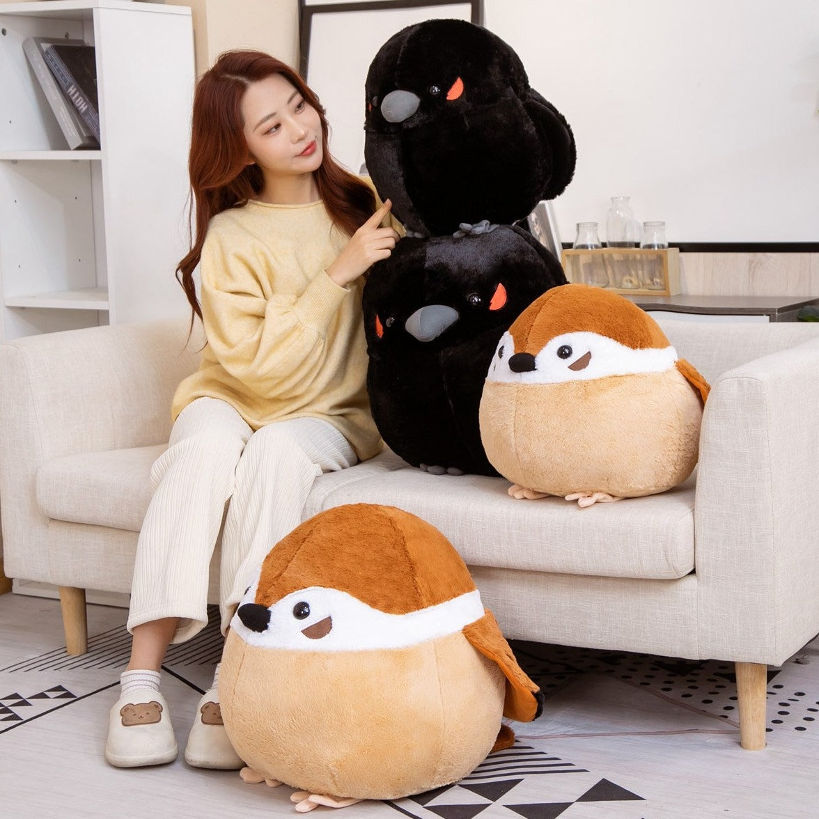 Cute Round Bird Soft Plush Toys - Halri
