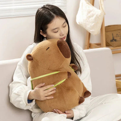 Cute Mahjong Capybara Plush Backpack Buddy - Halri