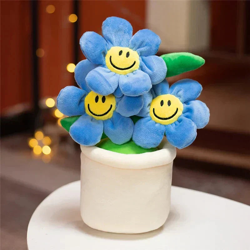 Happy Yellow Flower Pot Soft Toy