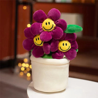 Happy Yellow Flower Pot Soft Toy