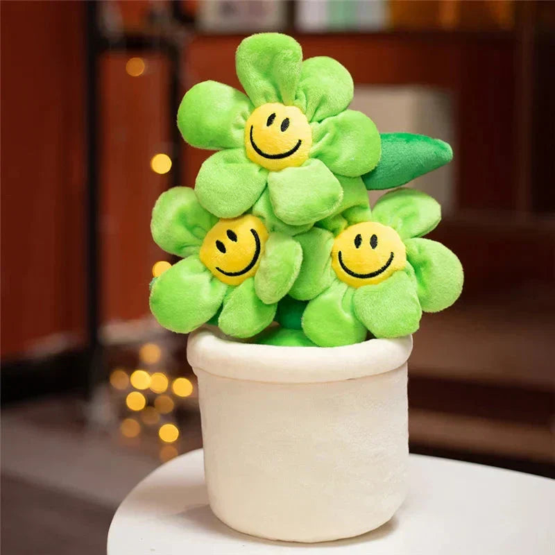 Happy Yellow Flower Pot Soft Toy
