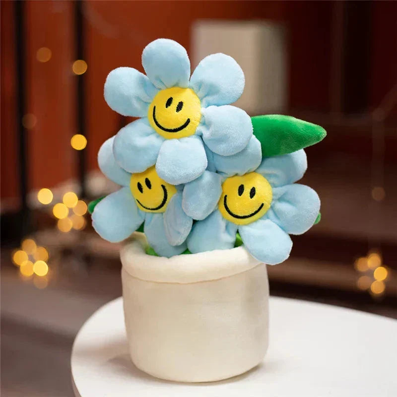 Happy Yellow Flower Pot Soft Toy