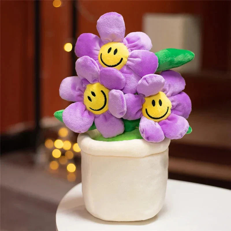 Happy Yellow Flower Pot Soft Toy