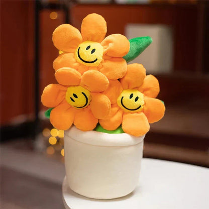 Happy Yellow Flower Pot Soft Toy