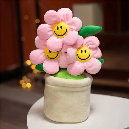 Happy Yellow Flower Pot Soft Toy