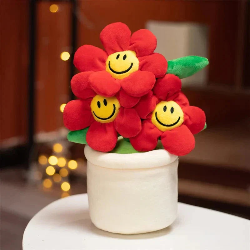 Happy Yellow Flower Pot Soft Toy