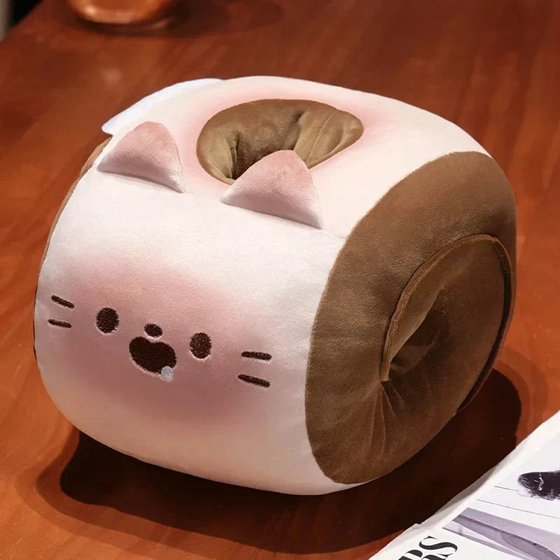 Cozy Kitten Hand Warmer Plush with Fleece Blanket