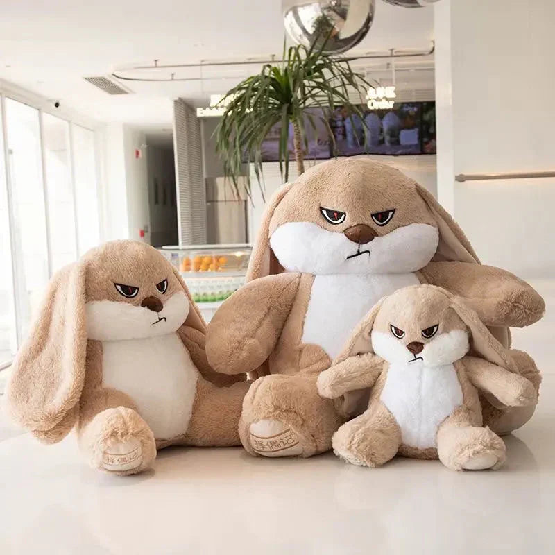 Cute Angry Beige Bunny Soft Plush Toy