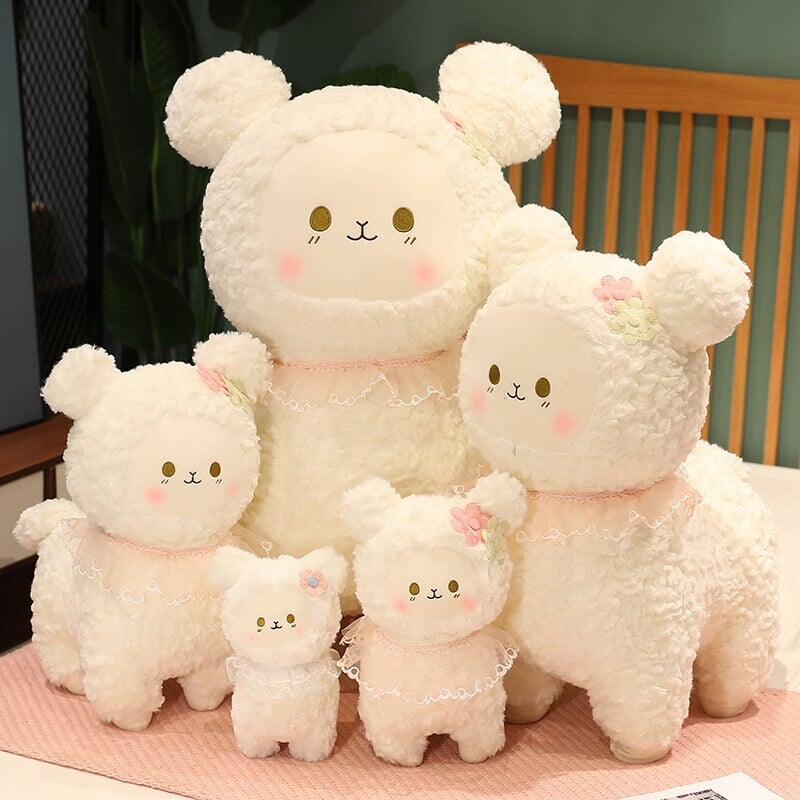 Adorable Plush Lamb Figure Set