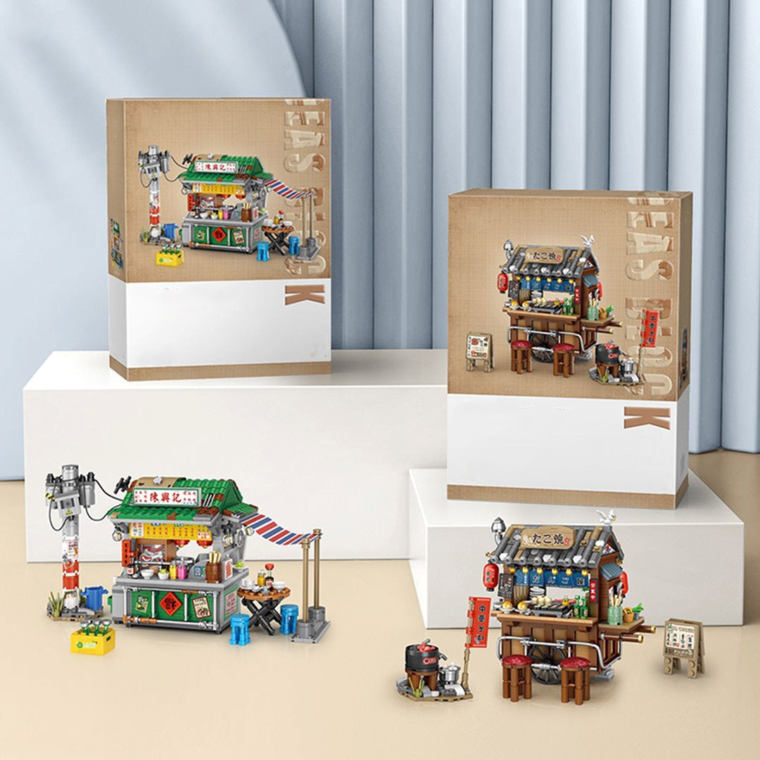 Mini Asian Food Cart Building Blocks Set